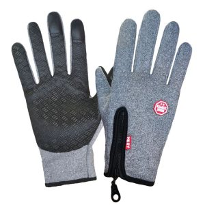 Winter Outdoor Riding Sports Waterproof Touch Screen Glove, Size: XXL (H043 Hemp Gray)