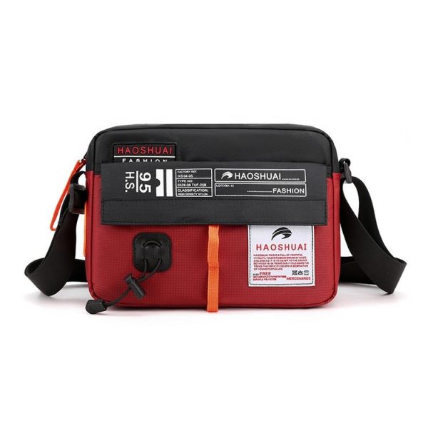 HAOSHUAI 204 Sports Leisure Men Outdoor Waterproof Nylon Shoulder Bag (Brick Red)