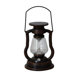 200802 Retro Solar Kerosene Lamp Shape Handheld Lamp Home Decor Flame Lamp (Rusty)