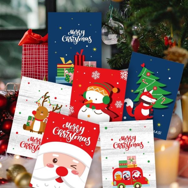 6 Fold Cards + 6 Envelopes + 6 Stickers Christmas Day Greeting Cards (MC8-92) - Image 5