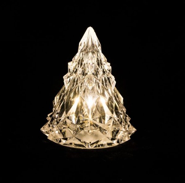 Christmas Tree Iceberg Diamond Crystal Lights Decorative Ambient Light Acrylic Ornaments, Color: Warm White Light