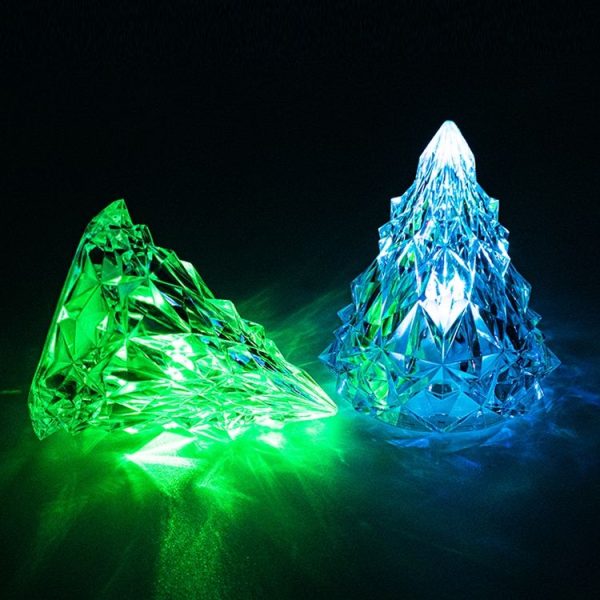 Christmas Tree Iceberg Diamond Crystal Lights Decorative Ambient Light Acrylic Ornaments, Color: Warm White Light - Image 6