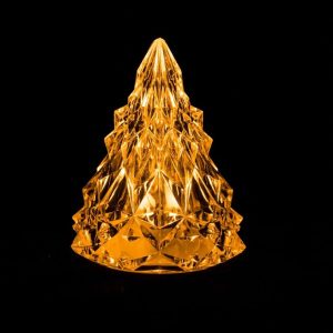 Christmas Tree Iceberg Diamond Crystal Lights Decorative Ambient Light Acrylic Ornaments, Color: Yellow Light