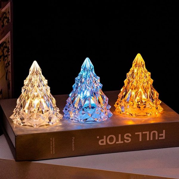 Christmas Tree Iceberg Diamond Crystal Lights Decorative Ambient Light Acrylic Ornaments, Color: Blue Lgiht - Image 5