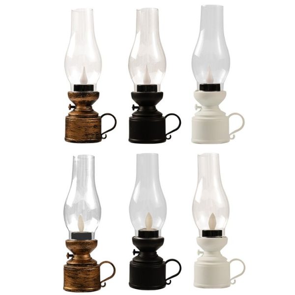 Retro Luminous Kerosene Lamp Christmas Simulation Oil Lamp Decoration, Spec: Water-drop (Bronze) - Image 2