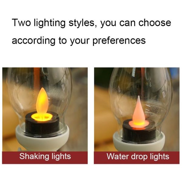 Retro Luminous Kerosene Lamp Christmas Simulation Oil Lamp Decoration, Spec: Water-drop (Bronze) - Image 4
