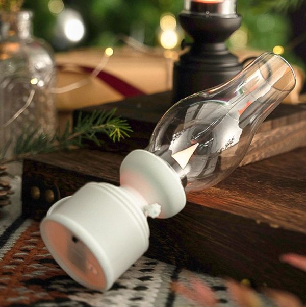 Retro Luminous Kerosene Lamp Christmas Simulation Oil Lamp Decoration, Spec: Water-drop (Bronze) - Image 5