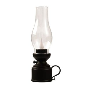 Retro Luminous Kerosene Lamp Christmas Simulation Oil Lamp Decoration, Spec: Water-drop (Black)