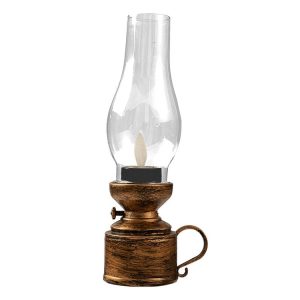 Retro Luminous Kerosene Lamp Christmas Simulation Oil Lamp Decoration, Spec: Shaking (Bronze)
