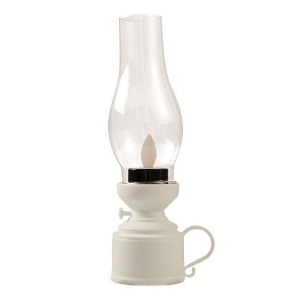 Retro Luminous Kerosene Lamp Christmas Simulation Oil Lamp Decoration, Spec: Shaking (White)