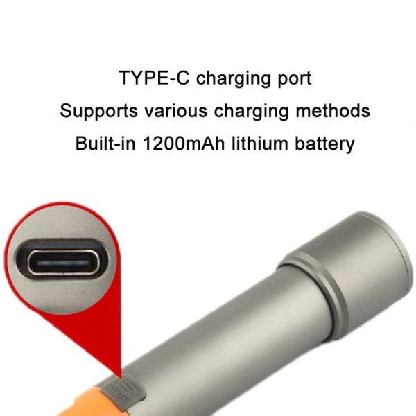 Type-C Rechargeable LED Telescopic Zoom Mini Flashlight (SD26601) - Image 3