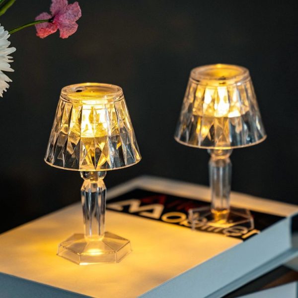 2 PCS 1.5V Diamond Ambience Desk Lamp LED Crystal Night Light, Spec: Warm Light - Image 2