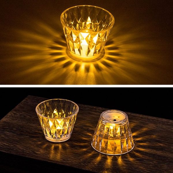 2 PCS 1.5V Diamond Ambience Desk Lamp LED Crystal Night Light, Spec: Warm Light - Image 5