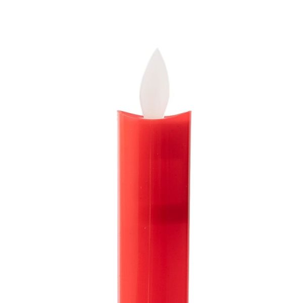 2 PCS Simulation Long-rod Electronic Candle Lamp Swing Wick LED Temple Lamp (Red) - Image 4