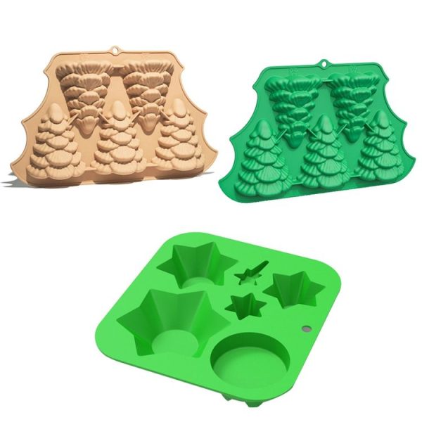 FF2569 Christmas Simulation Christmas Tree Mold Cake Mold Baking Tool, Style: 6 Even Christmas Tree - Image 2