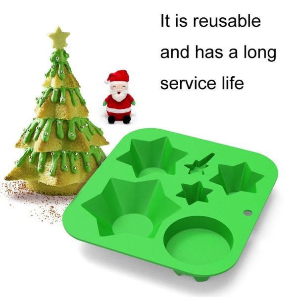 FF2569 Christmas Simulation Christmas Tree Mold Cake Mold Baking Tool, Style: 6 Even Christmas Tree - Image 4