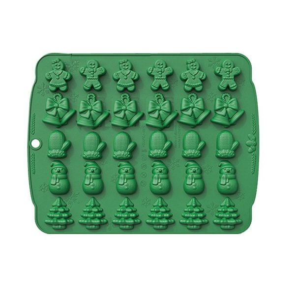 Christmas Supplies Drop Glue Mold Cake Barbecue Baking Tool, Color: Green