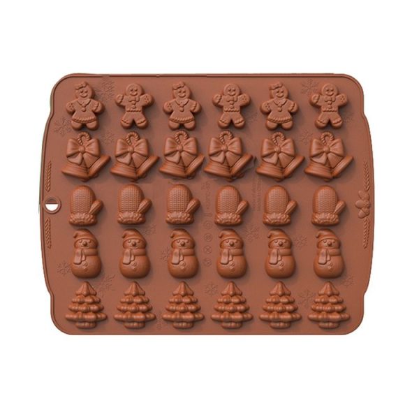 Christmas Supplies Drop Glue Mold Cake Barbecue Baking Tool, Color: Chocolate Color