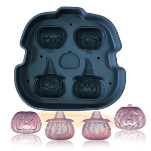 Pumpkin Ice Cream Silicone Ice Grid Mold Chocolate Whiskey Ice Cubes Ice Hockey (Black)