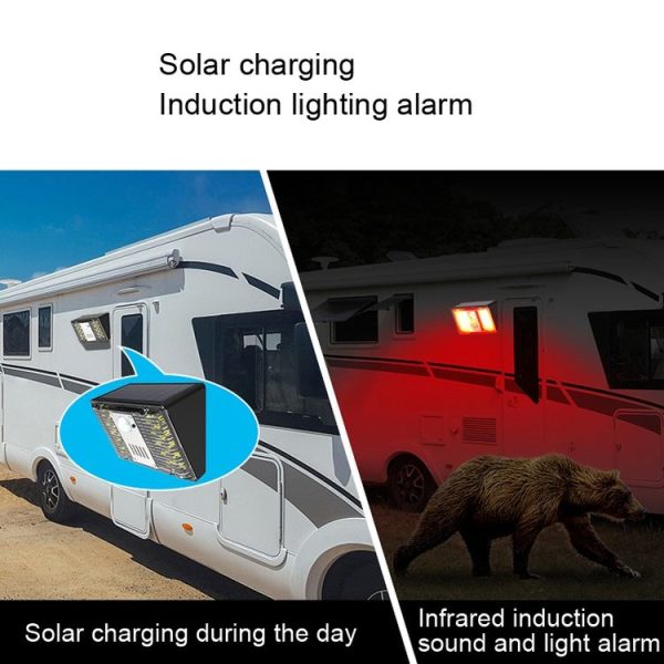 N775 Solar Alarm Wall Light RV Camping Infrared Induction Light (Cold White) - Image 3