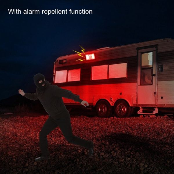 N775 Solar Alarm Wall Light RV Camping Infrared Induction Light (Cold White) - Image 5