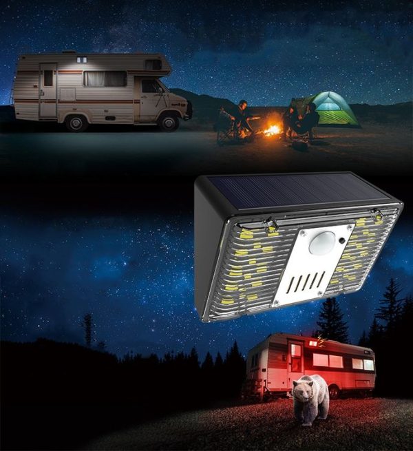 N775 Solar Alarm Wall Light RV Camping Infrared Induction Light (Cold White) - Image 6