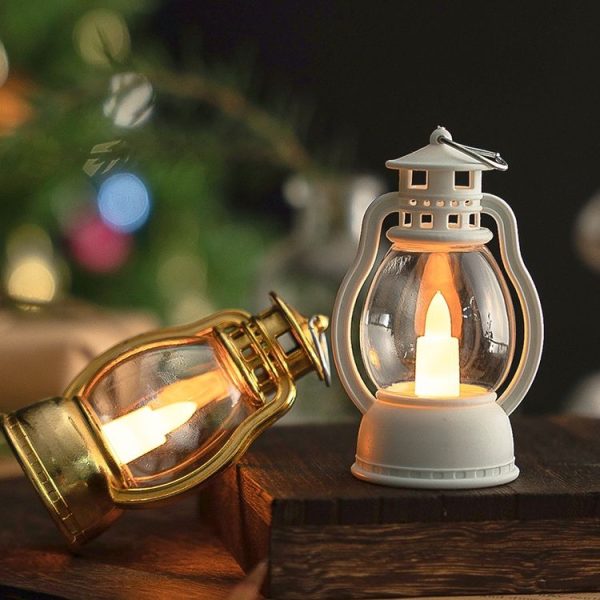 Retro Portable Kerosene Lamp Bar Home Christmas Decoration Lights, Color: Gold - Image 5
