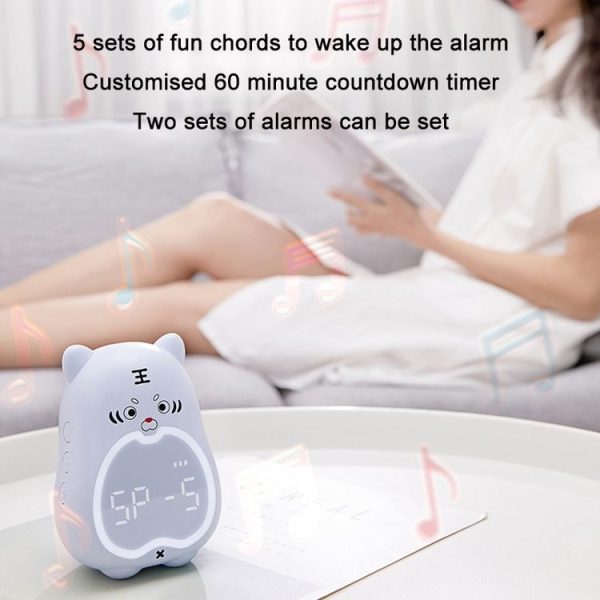 Learning Electronic Alarm Clock Children Night Light (Pink) - Image 5