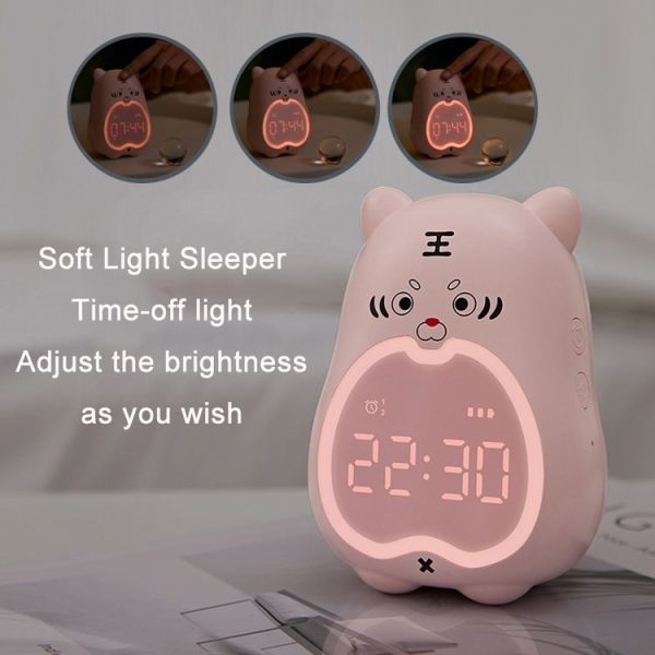 Learning Electronic Alarm Clock Children Night Light (Pink) - Image 6
