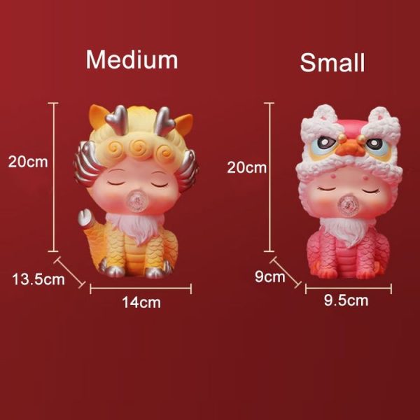 Heavenly Auspicious Beast Hidden Model Enamel Piggy Bank (Small Golden Unicorn) - Image 3