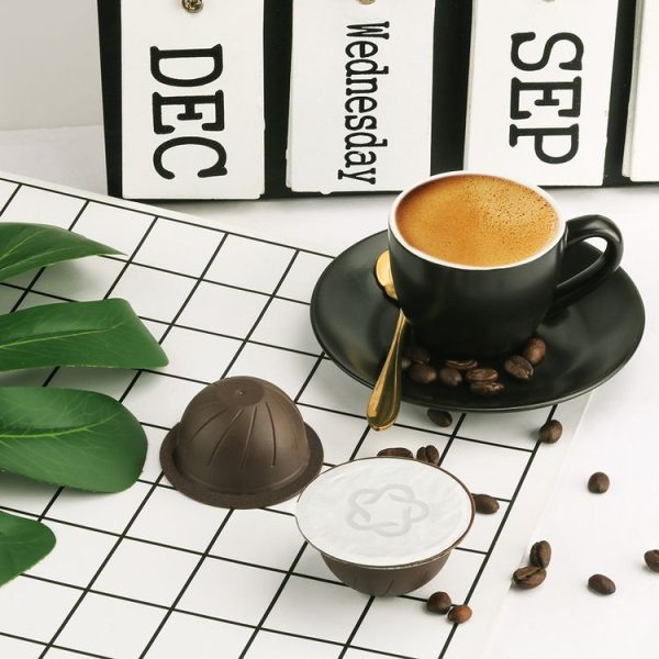 ICafilas Coffee Capsule Shell For Nespresso Vertuo Plus ENV 135 / Vertuo ENV 150 / BNV450WHT1BUC1, Color: 3 Black Cups+60 Aluminum Foil - Image 4