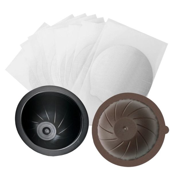 ICafilas Coffee Capsule Shell For Nespresso Vertuo Plus ENV 135 / Vertuo ENV 150 / BNV450WHT1BUC1, Color: Black+Brown+100 Aluminum Foil