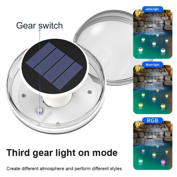 Solar Water Floating Lights Patio Pool Floating Landscape Decorative Lights (Three Light Mode) - Image 4