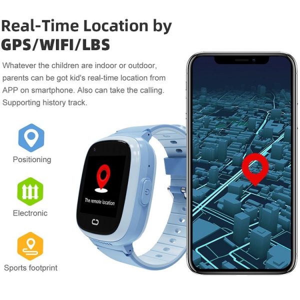 LT30E European Version 4G Waterproof Touch Photo Electronic Positioning Children Smart Watch (Blue) - Image 5
