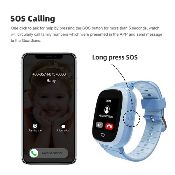LT30E European Version 4G Waterproof Touch Photo Electronic Positioning Children Smart Watch (Blue) - Image 7