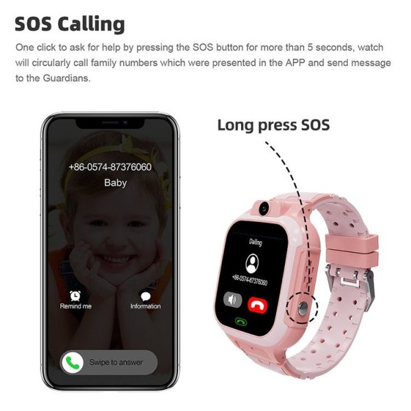 LT37-4G European Version 4G Waterproof Touch Photo Electronic Positioning Children Smart Watch (Blue) - Image 5