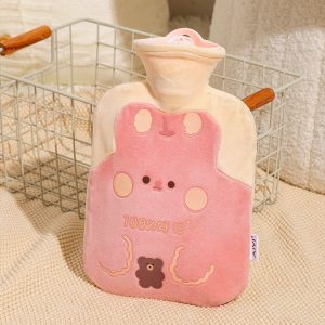 ZS103 Cartoon Plush Water-filled Explosion-proof Hot Water Bags, Spec: Pink Lucky Rabbit (1000ml)