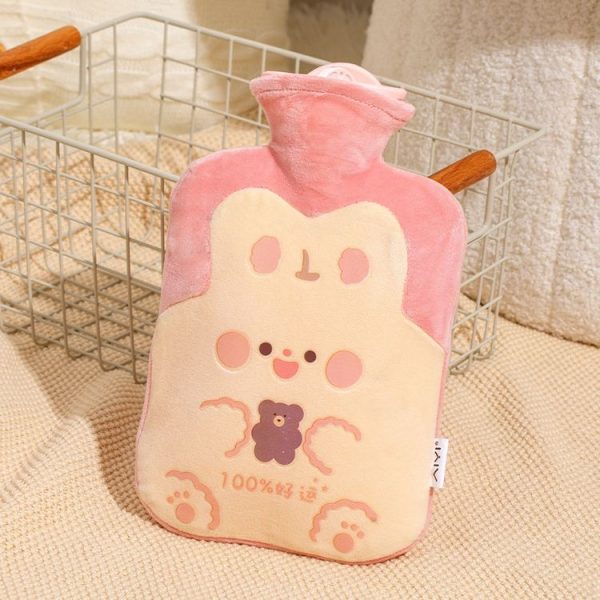 ZS103 Cartoon Plush Water-filled Explosion-proof Hot Water Bags, Spec: Beige Lucky Rabbit (1000ml)