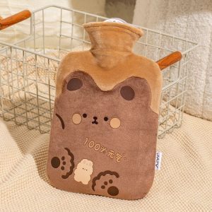 ZS103 Cartoon Plush Water-filled Explosion-proof Hot Water Bags, Spec: Brown Bear (1000ml)