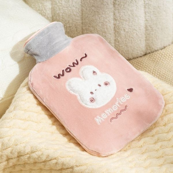 ZS103 Cartoon Plush Water-filled Explosion-proof Hot Water Bags, Spec: Pink Rabbit (1000ml)