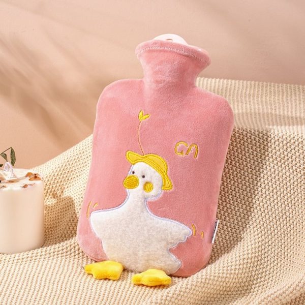 ZS103 Cartoon Plush Water-filled Explosion-proof Hot Water Bags, Spec: Pink Duck (1000ml)