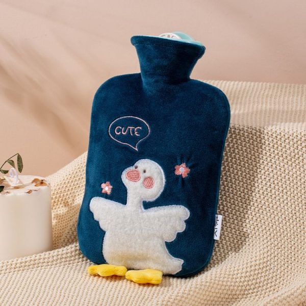 ZS103 Cartoon Plush Water-filled Explosion-proof Hot Water Bags, Spec: Deep Blue Duck (1000ml)