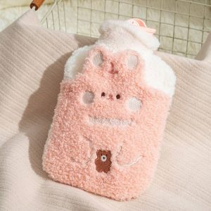 ZS103 Cartoon Plush Water-filled Explosion-proof Hot Water Bags, Spec: Intervened Pink (1000ml)