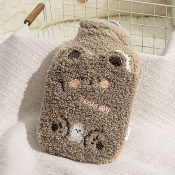 ZS103 Cartoon Plush Water-filled Explosion-proof Hot Water Bags, Spec: Intervened Coffee (1000ml)