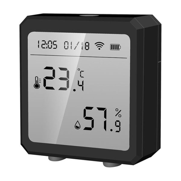 Wifi Temperature And Humidity Meter Sensor Equipment Smart Home Graffiti APP Temperature And Humidity Sensor (Black)