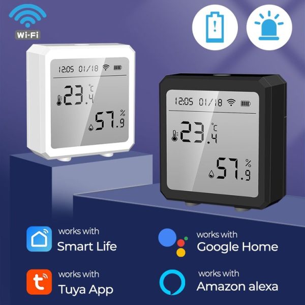 Wifi Temperature And Humidity Meter Sensor Equipment Smart Home Graffiti APP Temperature And Humidity Sensor (Black) - Image 2