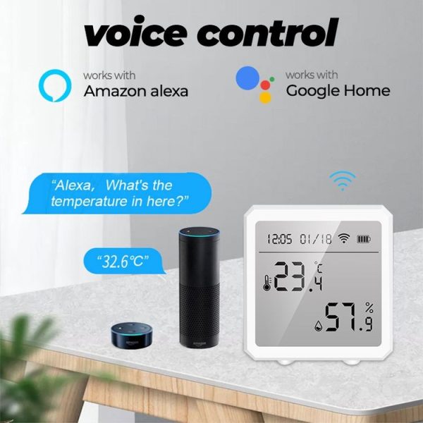 Wifi Temperature And Humidity Meter Sensor Equipment Smart Home Graffiti APP Temperature And Humidity Sensor (Black) - Image 4