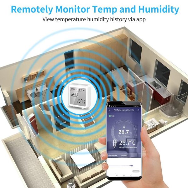 Wifi Temperature And Humidity Meter Sensor Equipment Smart Home Graffiti APP Temperature And Humidity Sensor (Black) - Image 7