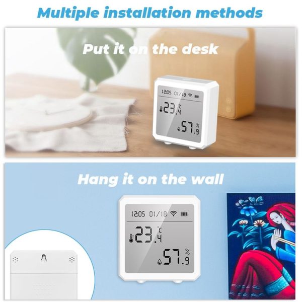 Wifi Temperature And Humidity Meter Sensor Equipment Smart Home Graffiti APP Temperature And Humidity Sensor (Black) - Image 8