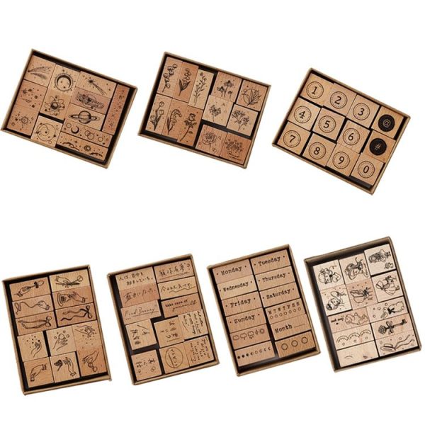 Vintage Beech Combination Seal Set Wooden Handbook Seal Set (Cosmic Radio Station) - Image 2